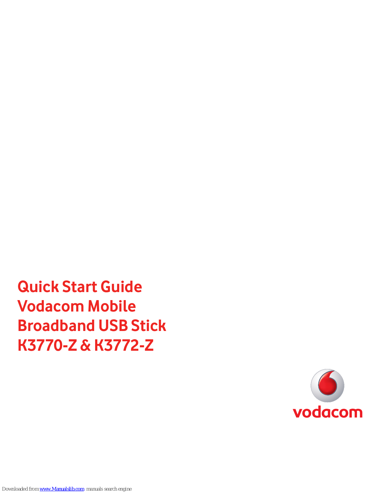 Vodacom K3772-Z, K3770-Z Quick Start Manual