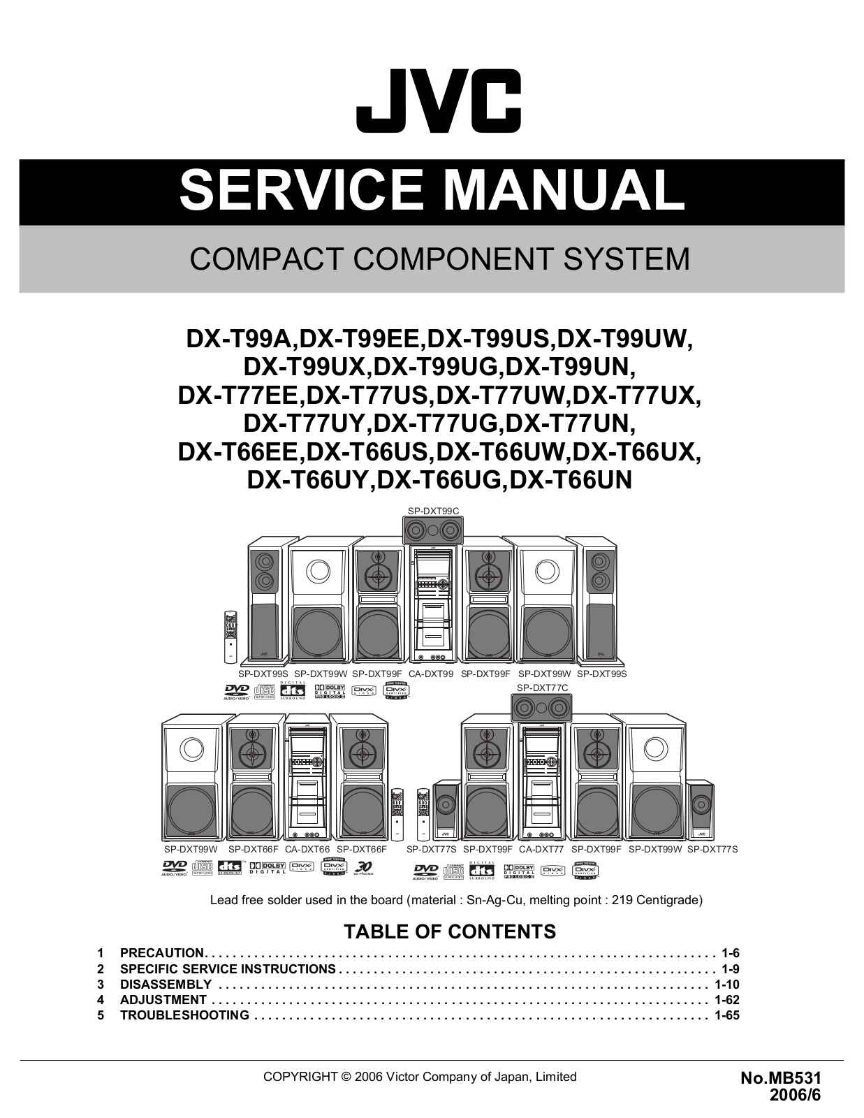 JVC DX-T99A, DX-T99EE, DX-T99US, DX-T99UW, DX-T99UX Service Manual