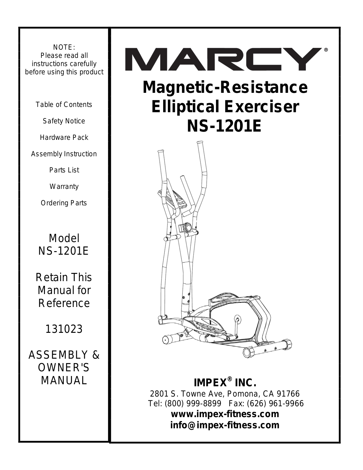 Impex NS-1201E Owner's Manual