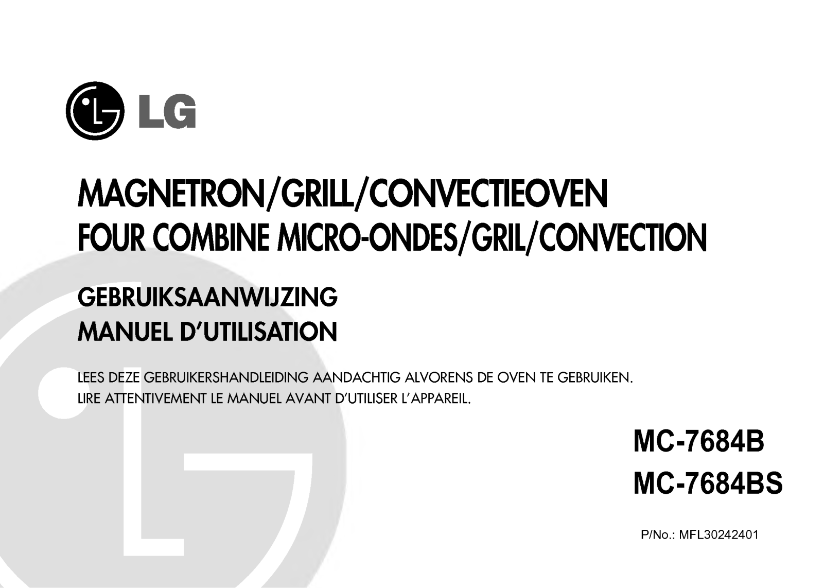 LG MC7684B, VR610-062 User Manual