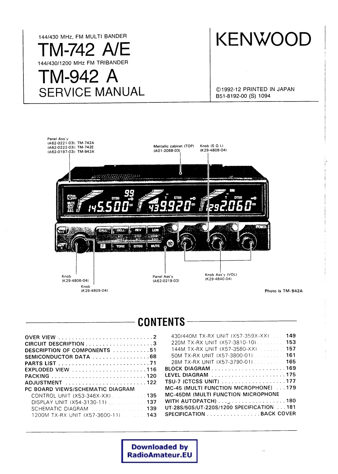 Kenwood TM742, TM942I User Manual