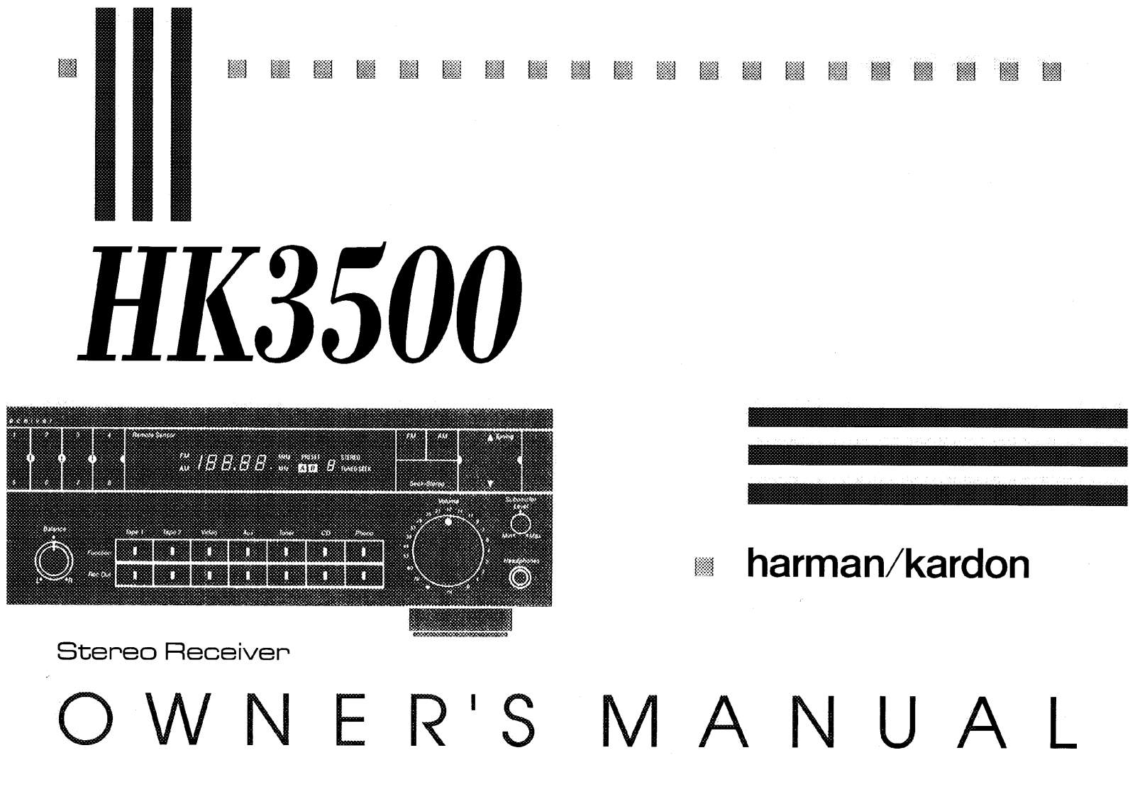 Harman kardon HK3500 User Manual