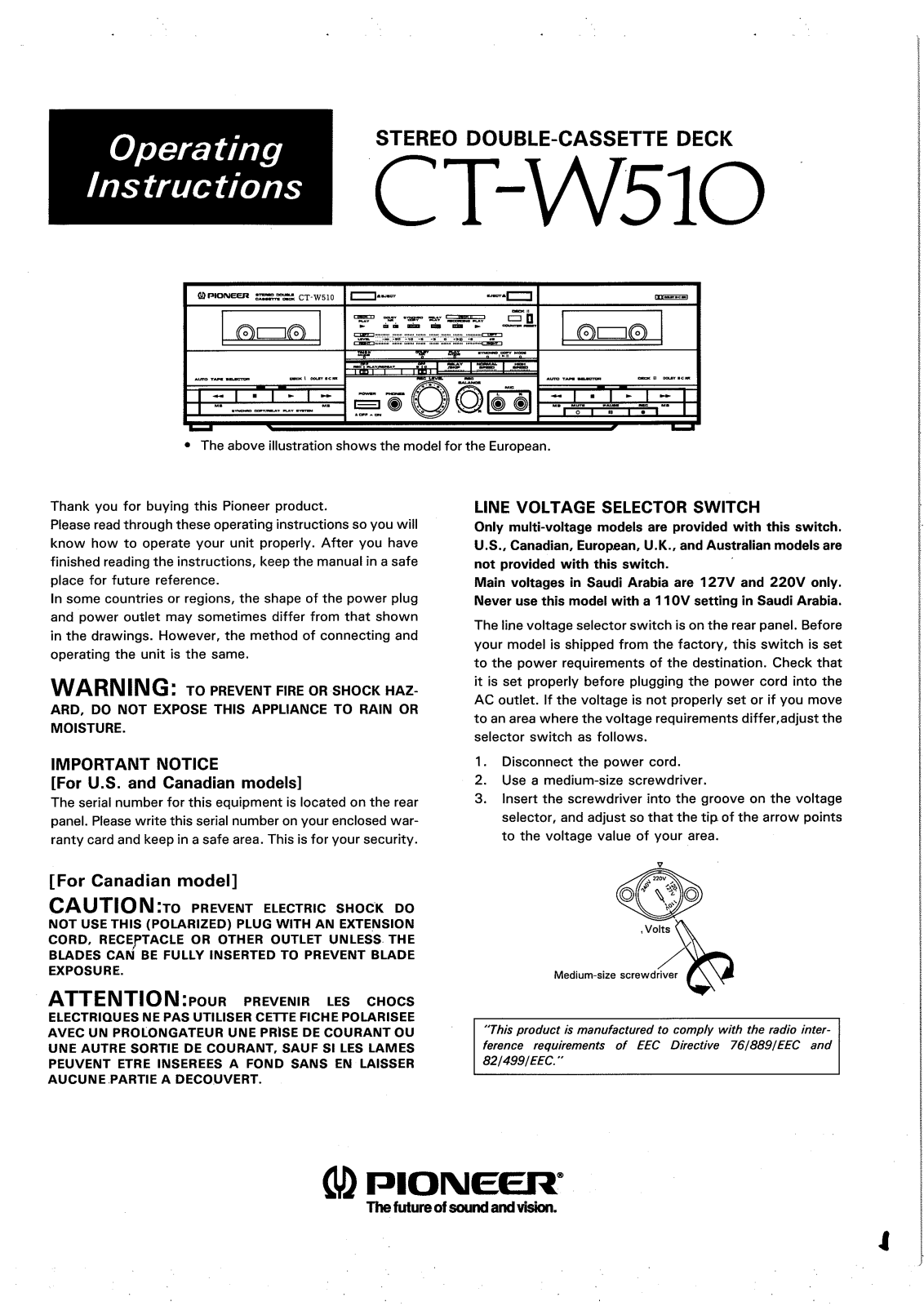 Pioneer CTW-510-D Owners manual