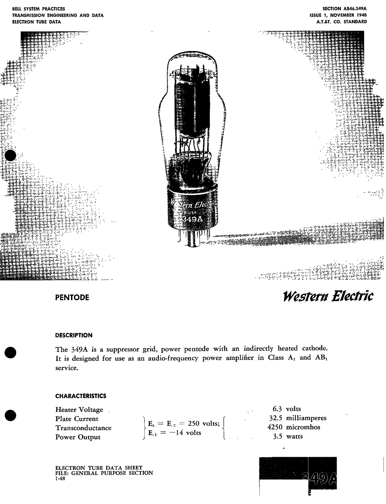 Western Electric 349-A 2 Brochure