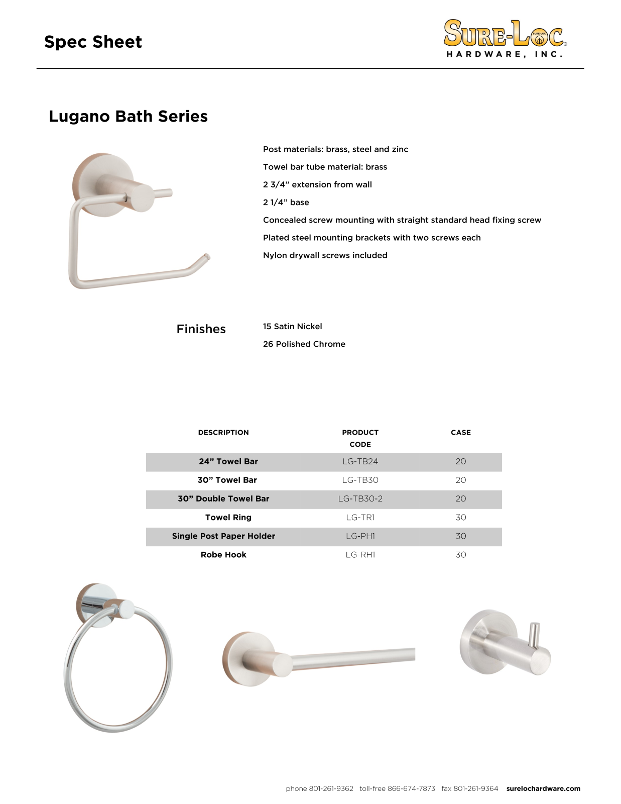 Sure-Loc Hardware SLOC1245 Specifications - ManualMachine.com