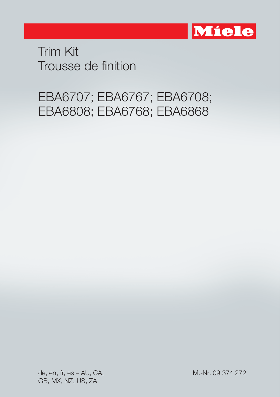 Miele EBA6768, EBA6868, EBA6808, EBA6767, EBA6707 Installation Manual - ManualMachine.com