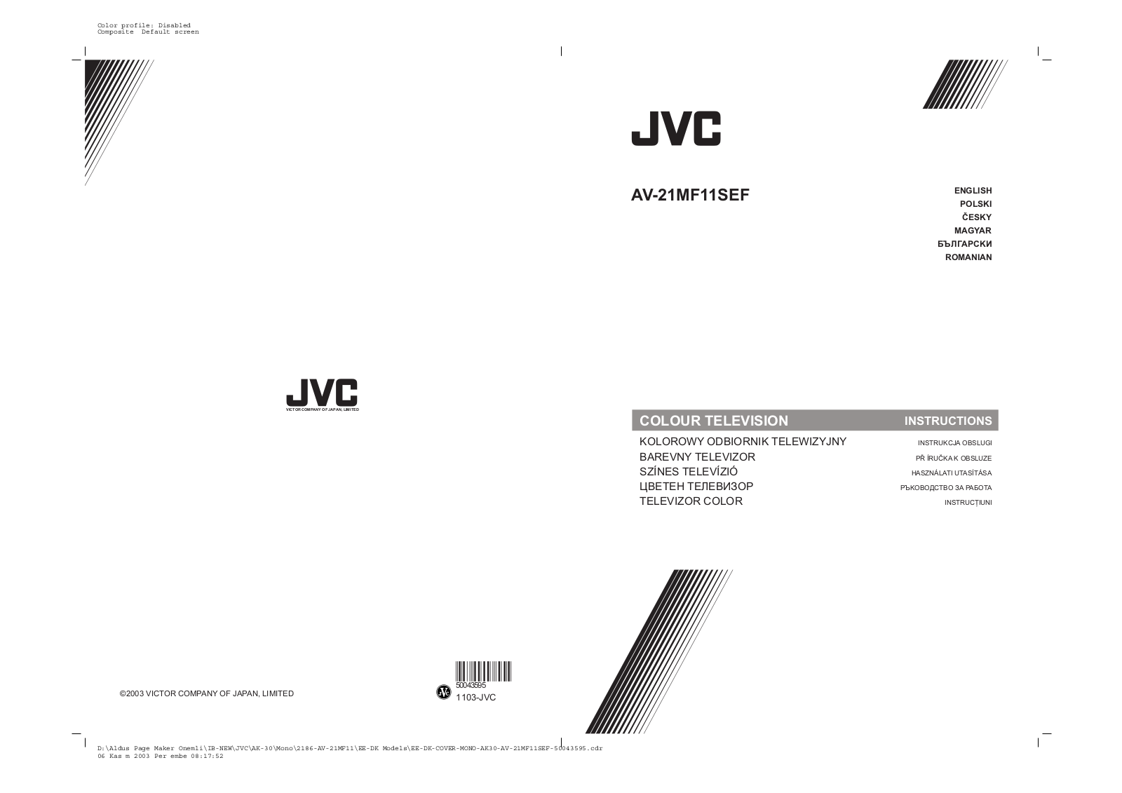 JVC AV-21MF11SEF User Manual