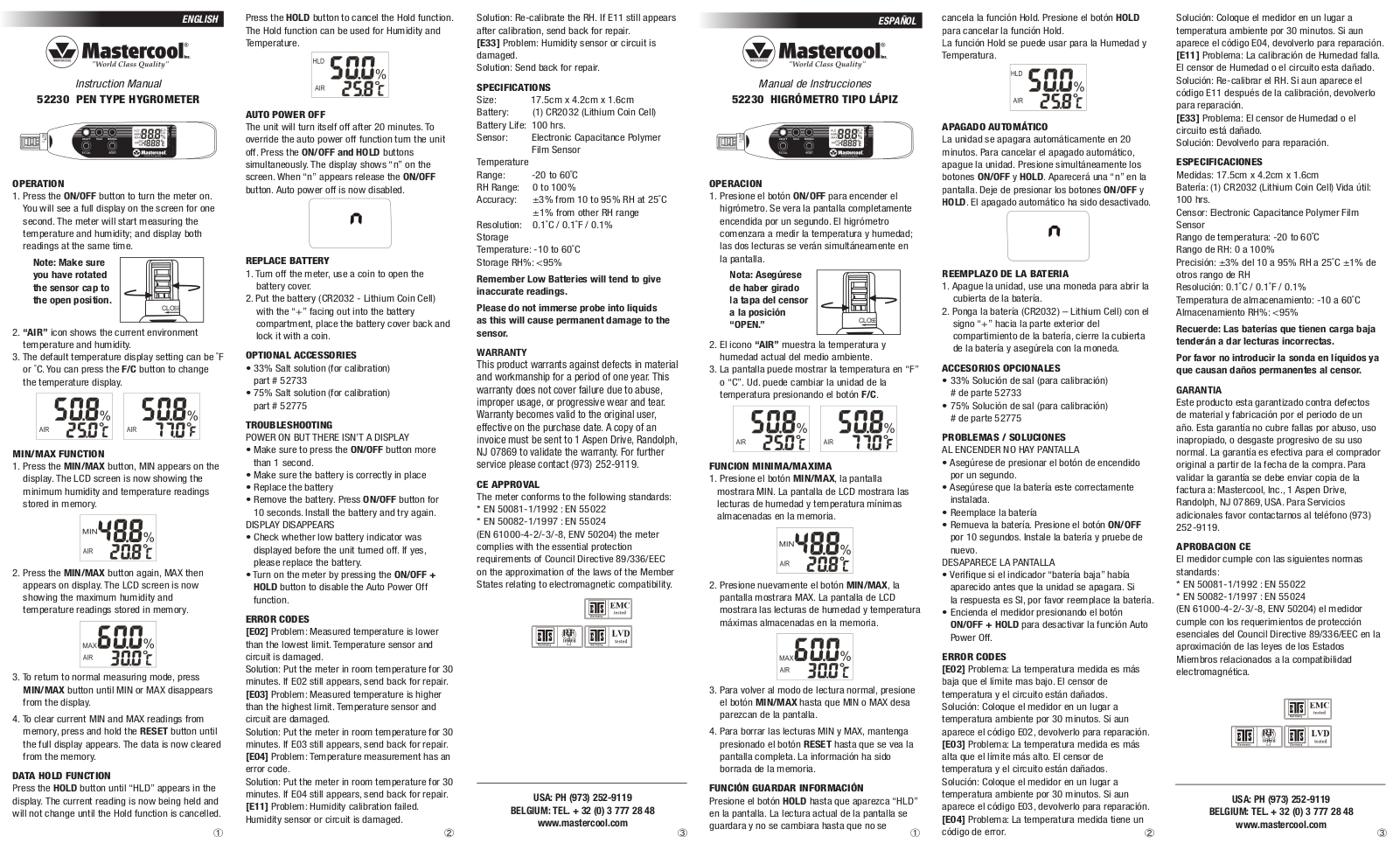 Mastercool 52230 User Manual