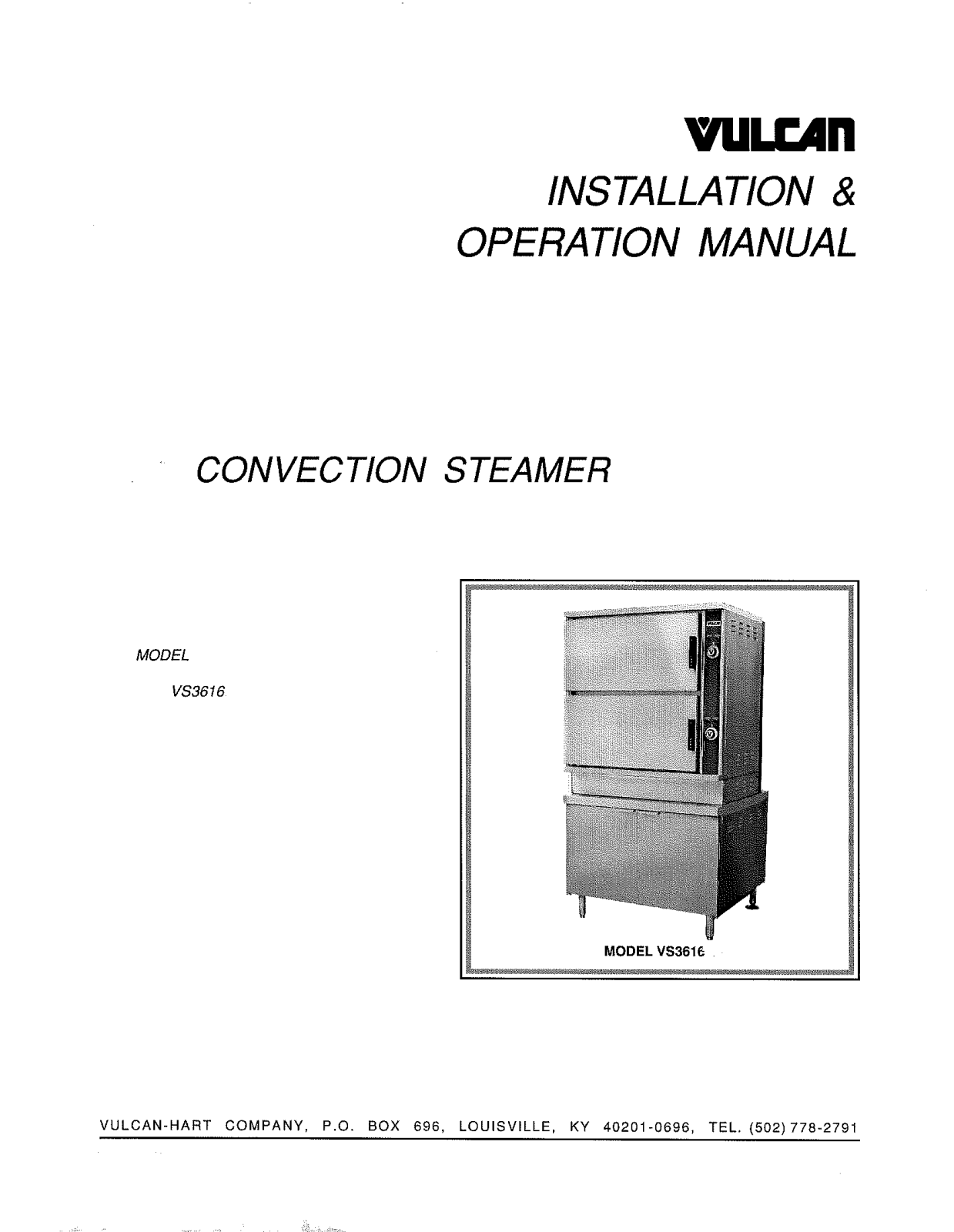 Vulcan VS3616 Installation Manual