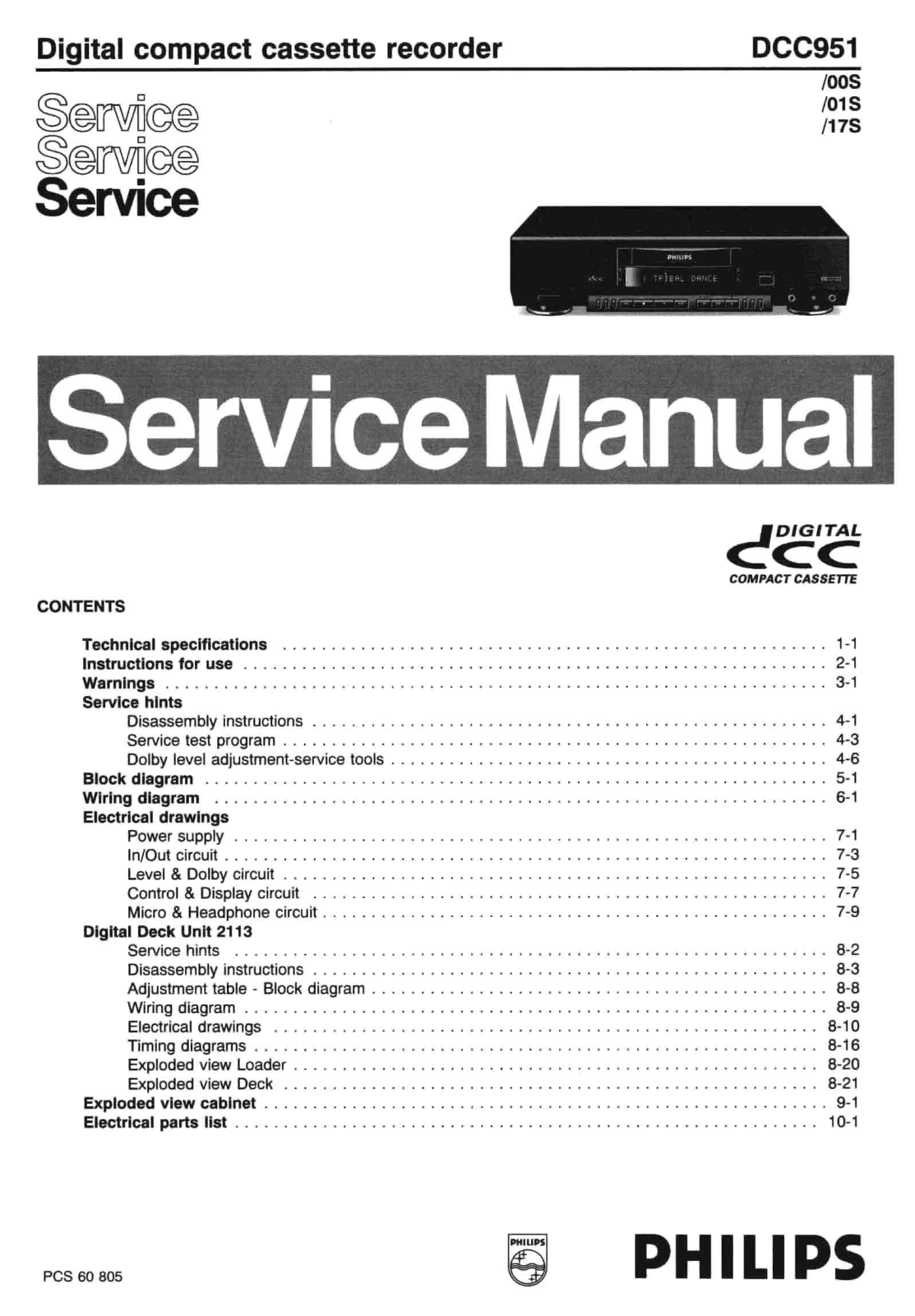 Philips DCC-951 Service Manual