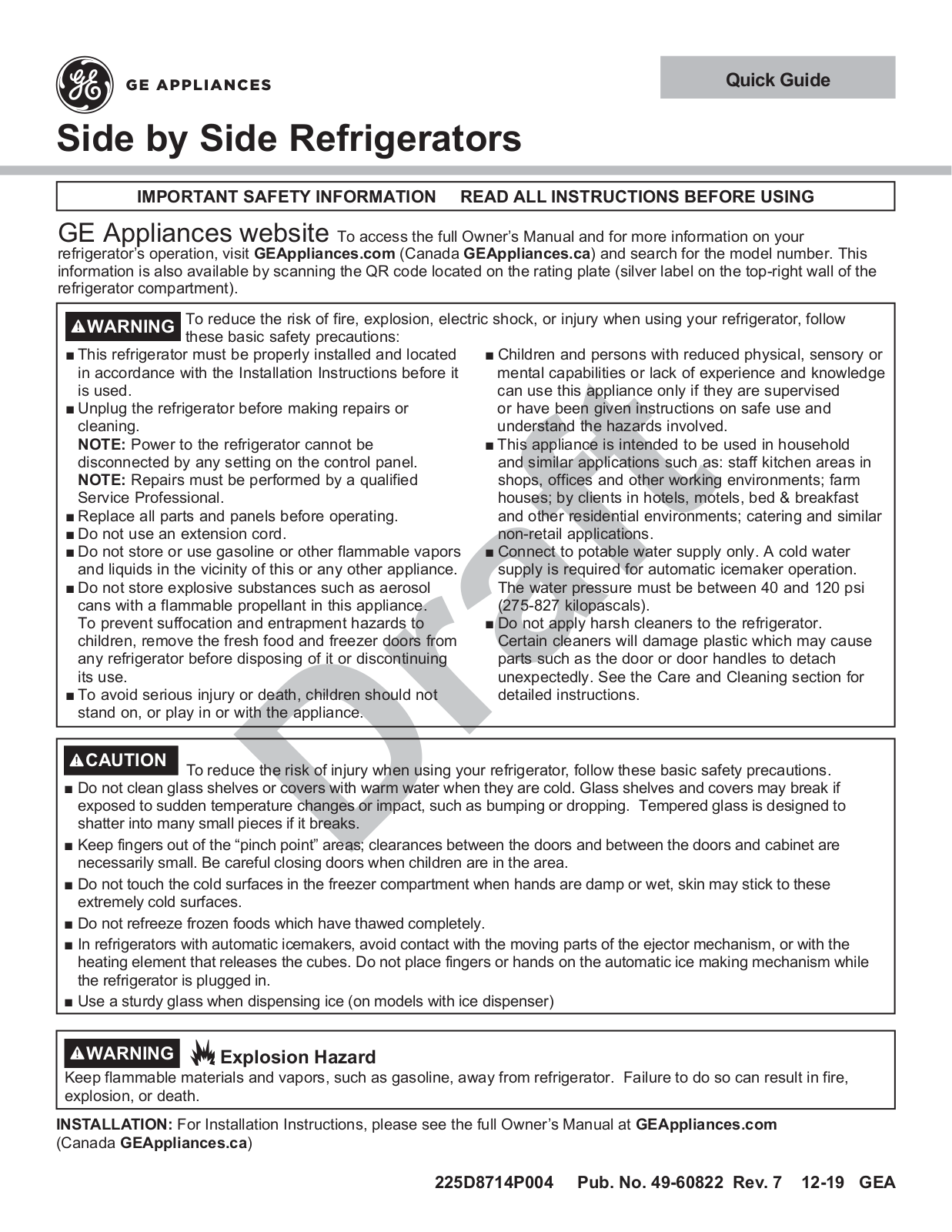 Haier US Appliance Solutions 294D2018 User Manual