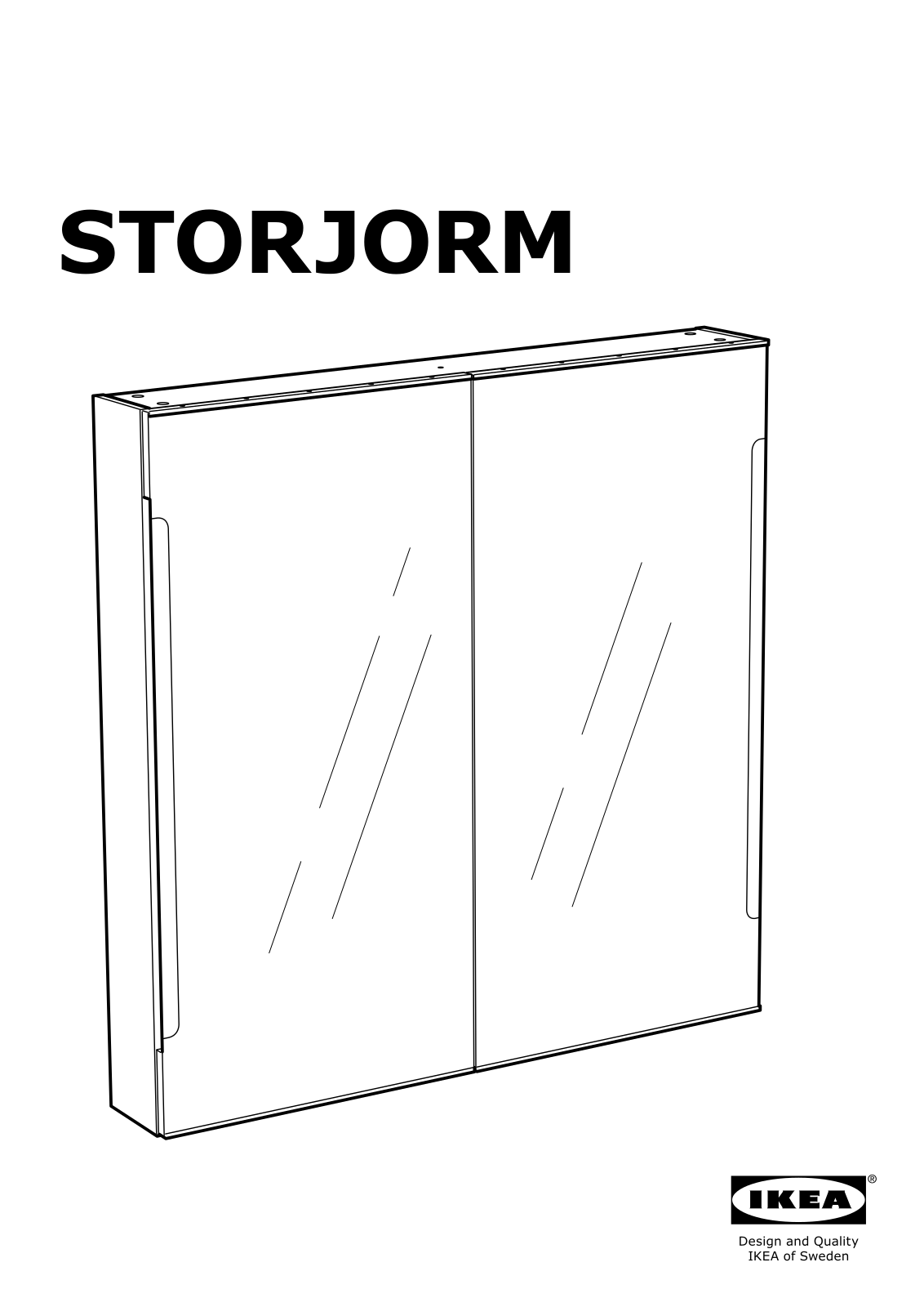 IKEA STORJORM Mirror cabinet w/2 doors & light User Manual