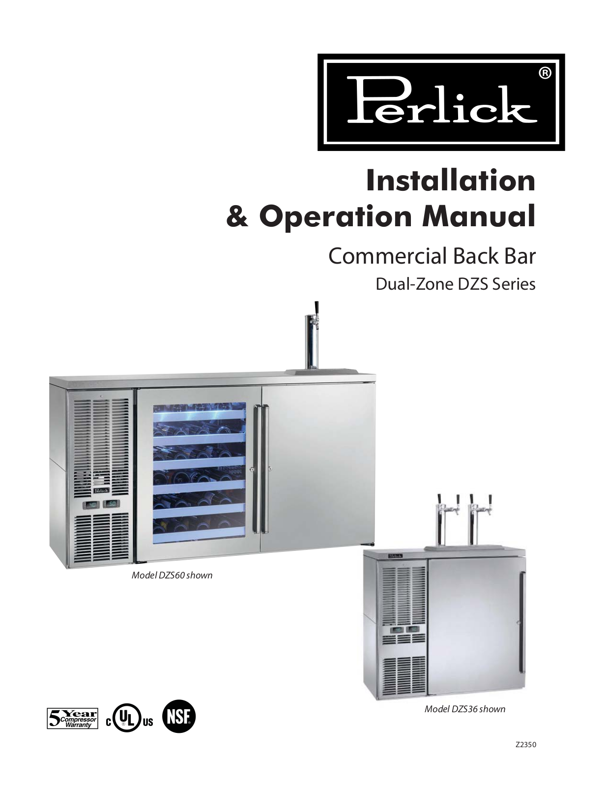 Perlick DZS36 Installation Manual