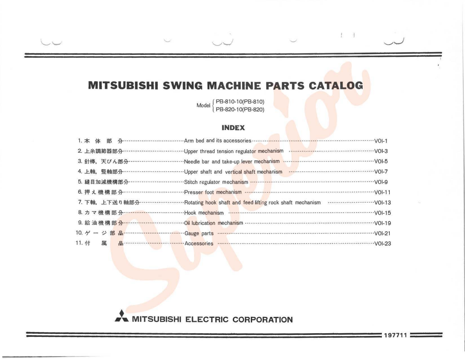 Mitsubishi PB-810-10, PB-820-10 Manual