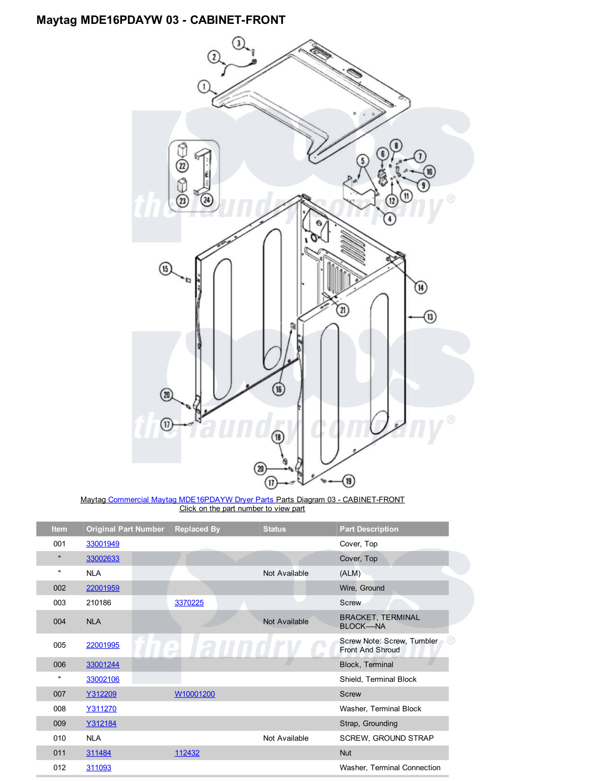 Maytag MDE16PDAYW Parts Diagram