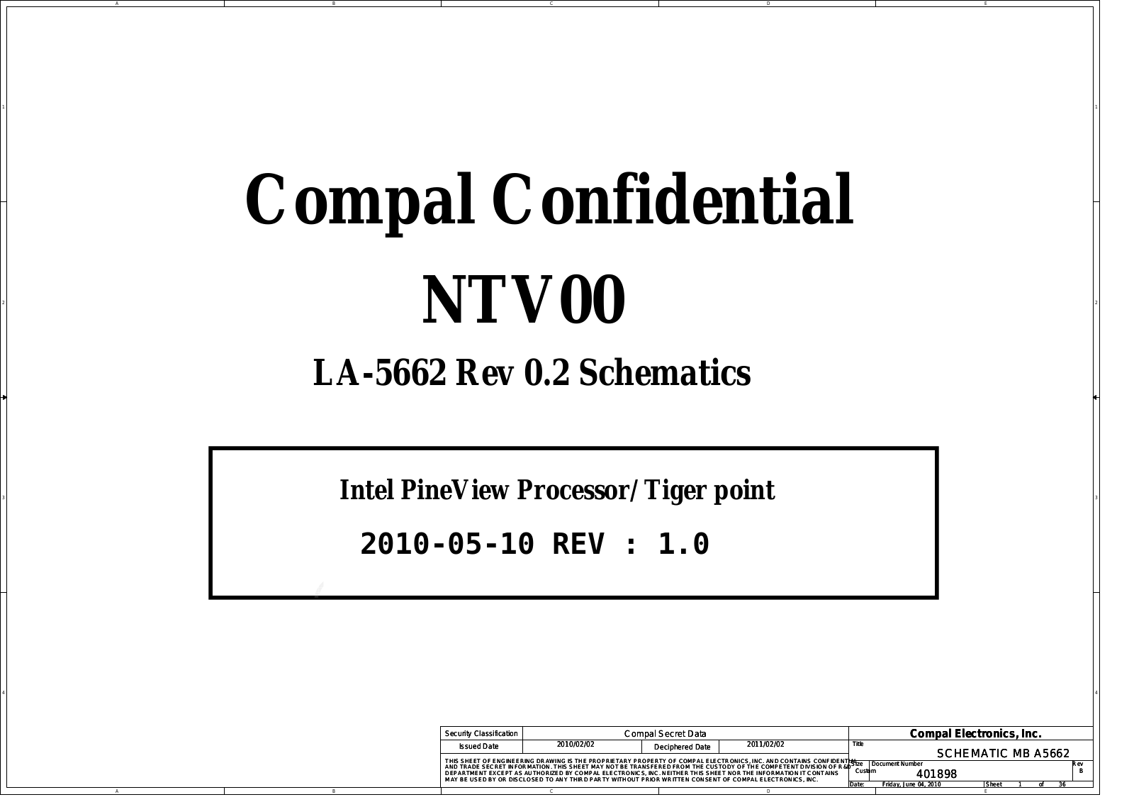 Compal LA-5662P NTV00, Lite U105i Schematic