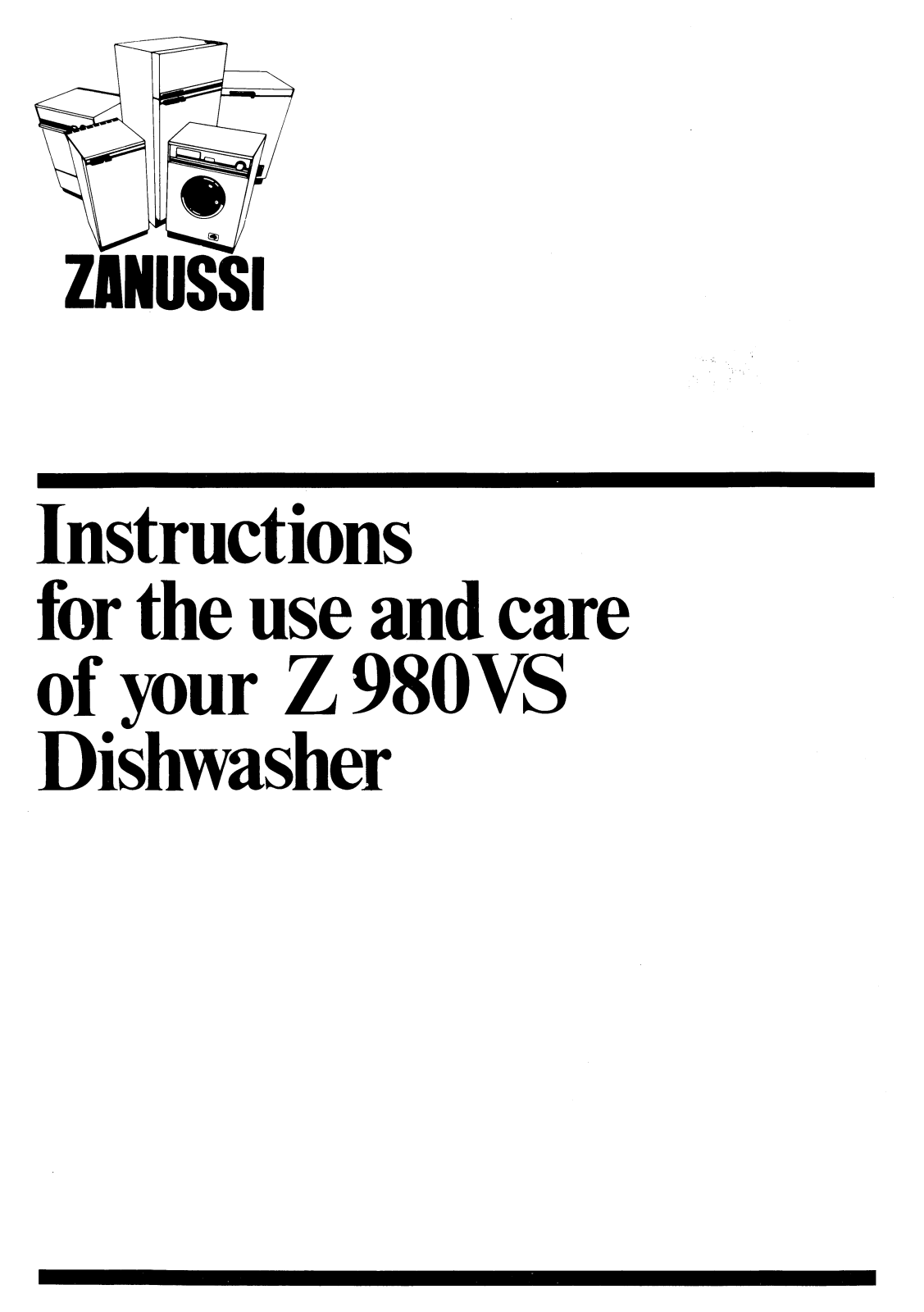 Zanussi Z980VS User Manual