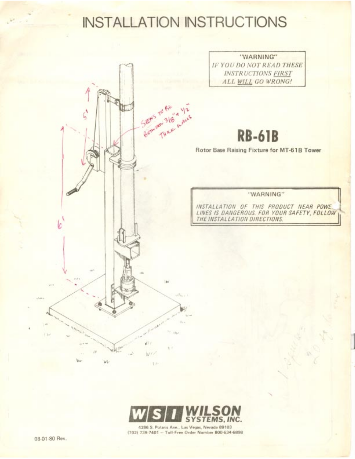 Wilson RB-61B User Manual