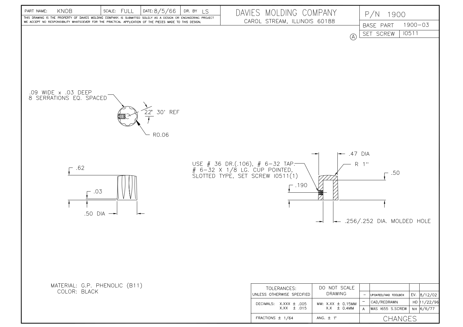 Davies Molding 1900 Reference Drawing