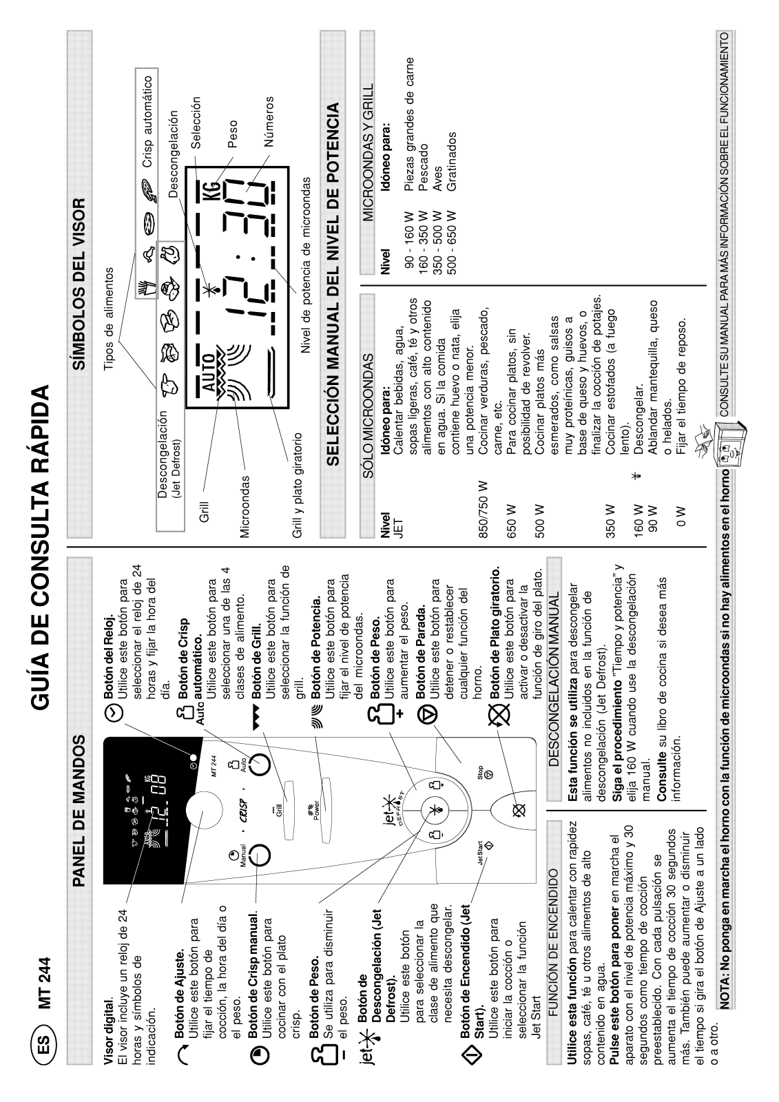 Whirlpool MT 244 WHITE, MT 244 BLACK, MT 244/NERO/BL, MT 244/WH, MT 244/1/RED INSTRUCTION FOR USE