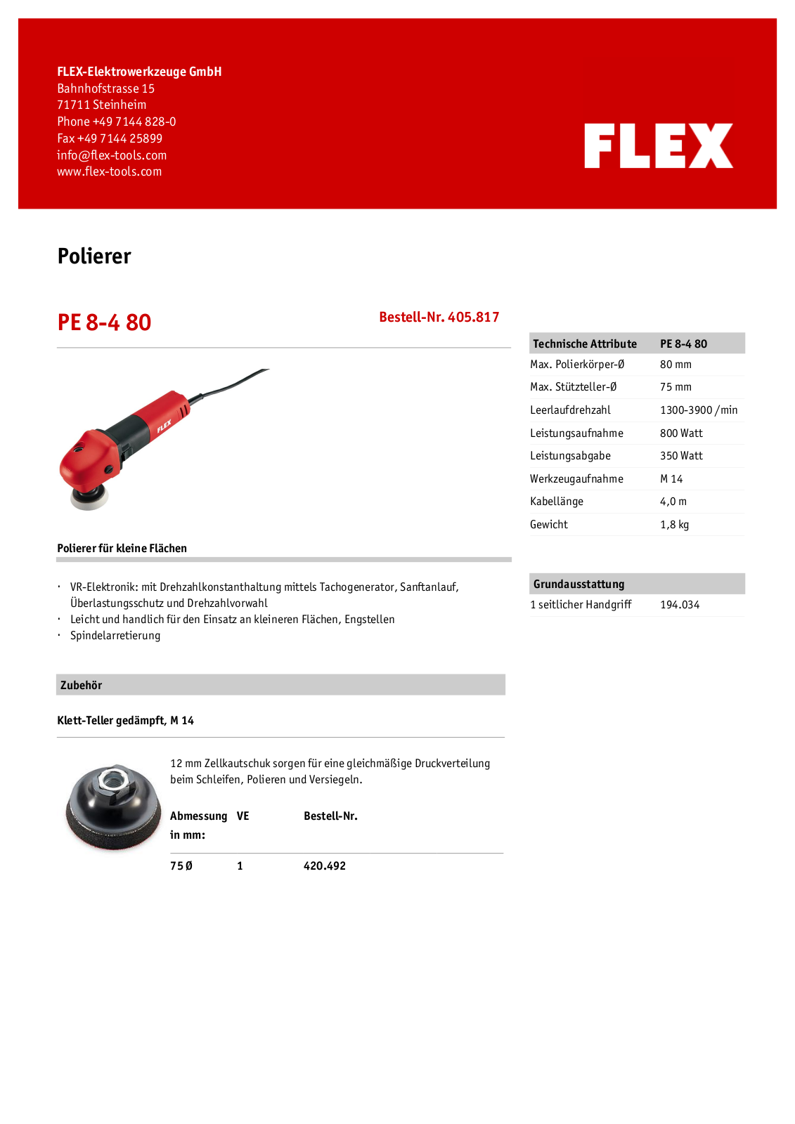 Flex PE 8-4 80 User Manual