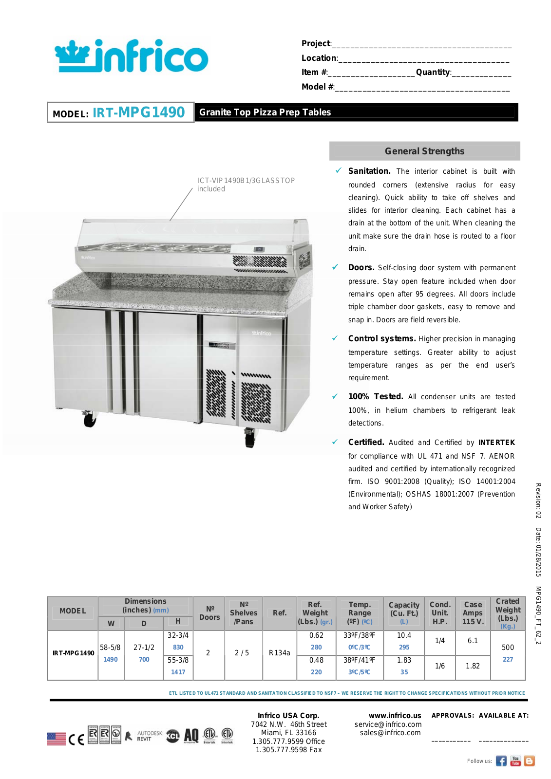 Infrico IRT-MPG1490 User Manual