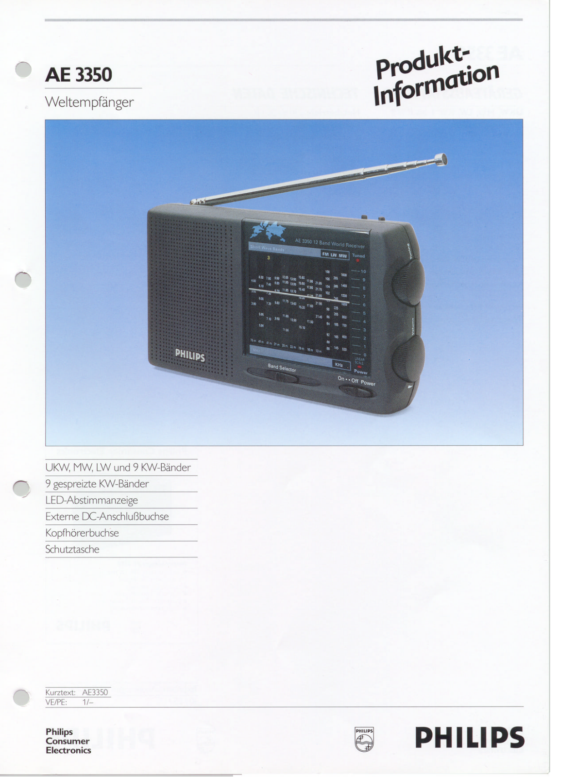 Philips AE3350 User Manual