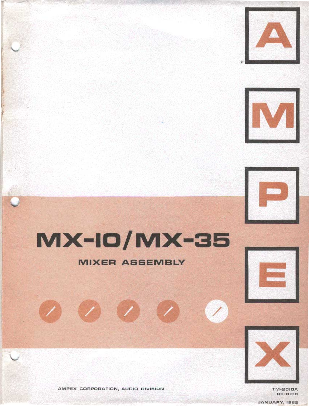 Ampex MX-10 Operation Maintenance