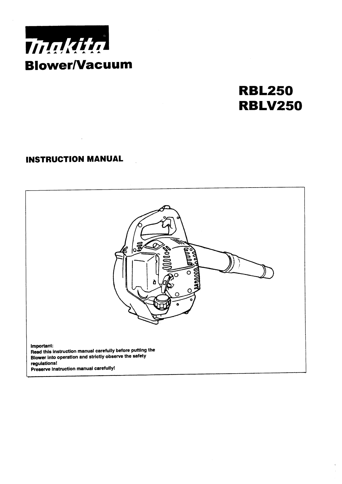 Makita RBL250, RBLV250 User Manual