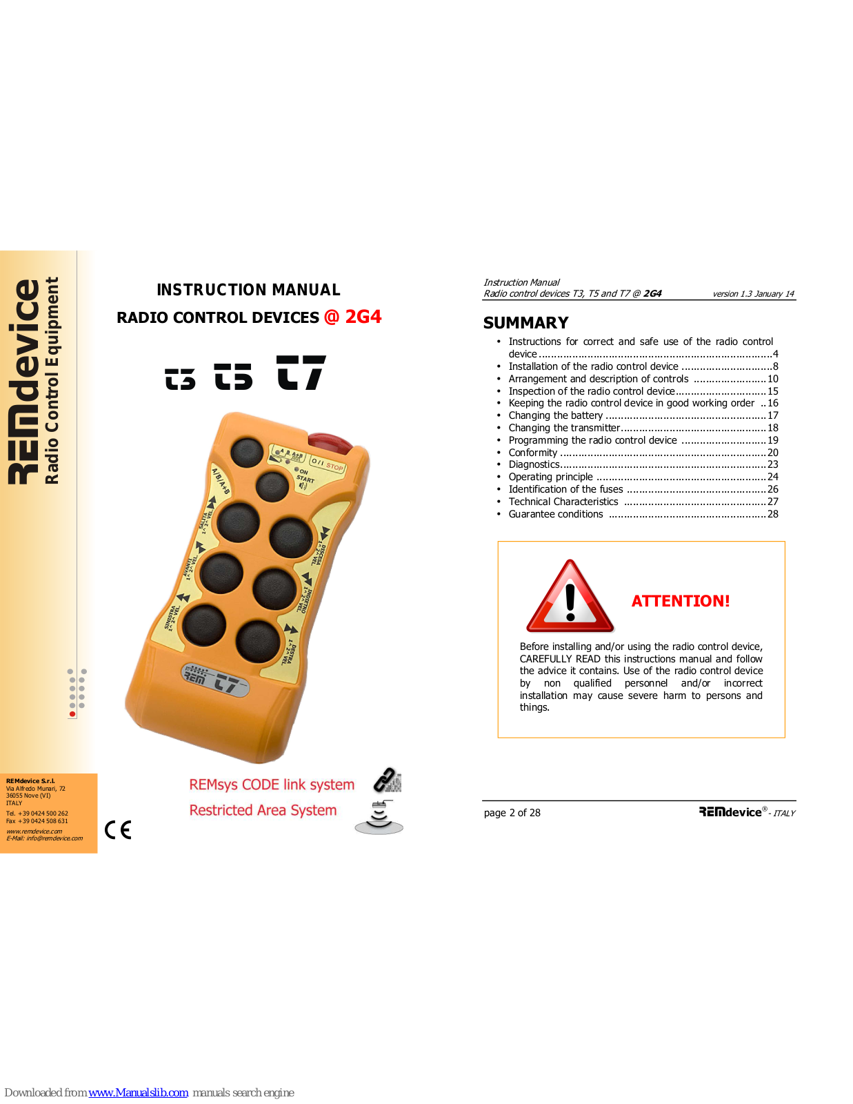 REMdevice T3, T7, T5 Instruction Manual - ManualMachine.com