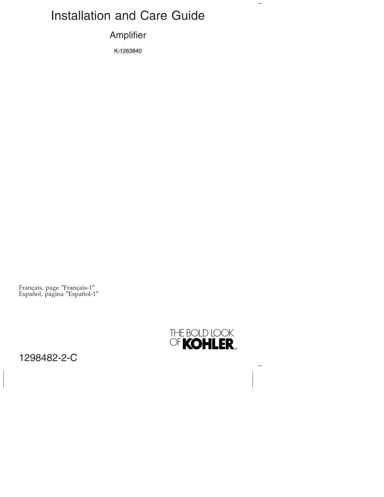 Kohler KOH21880 Installation & Assembly - ManualMachine.com