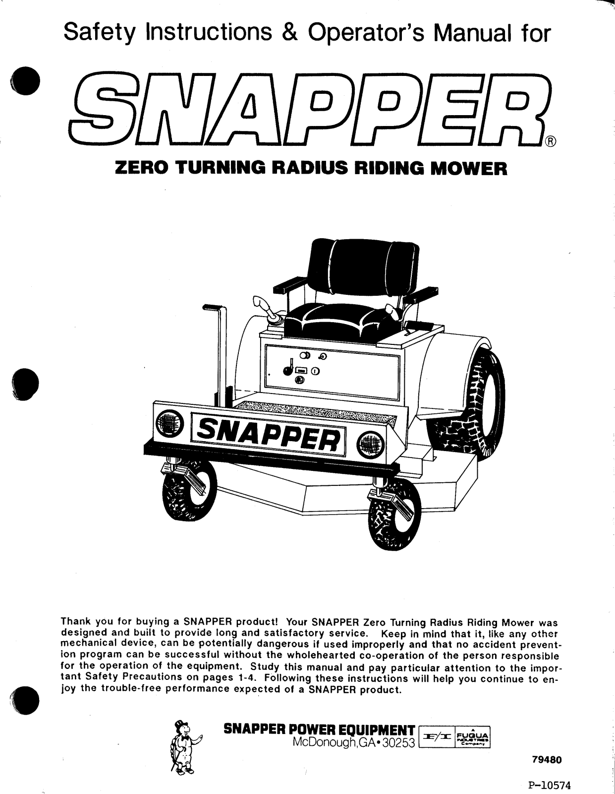 Snapper 79480 User Manual