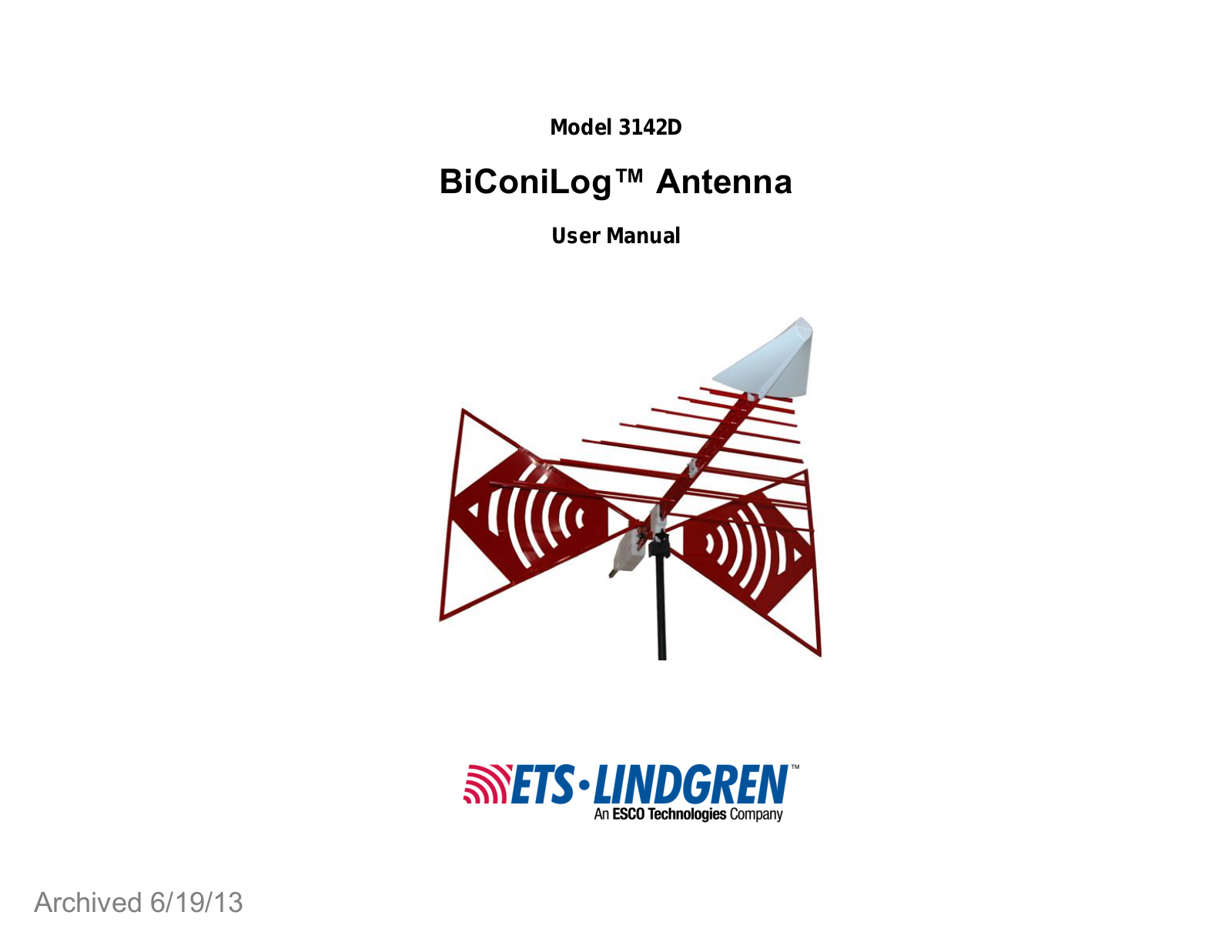 ETS-Lindgren 3142D User Manual