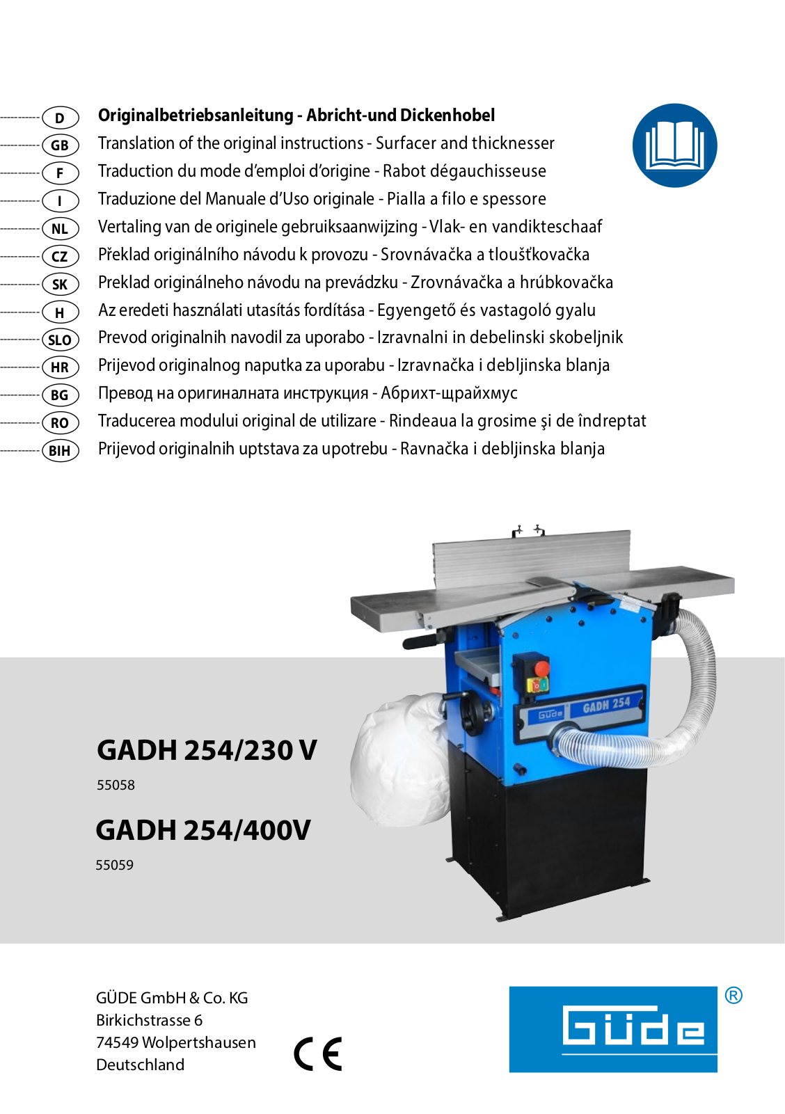 GÜDE GADH 254 operation manual