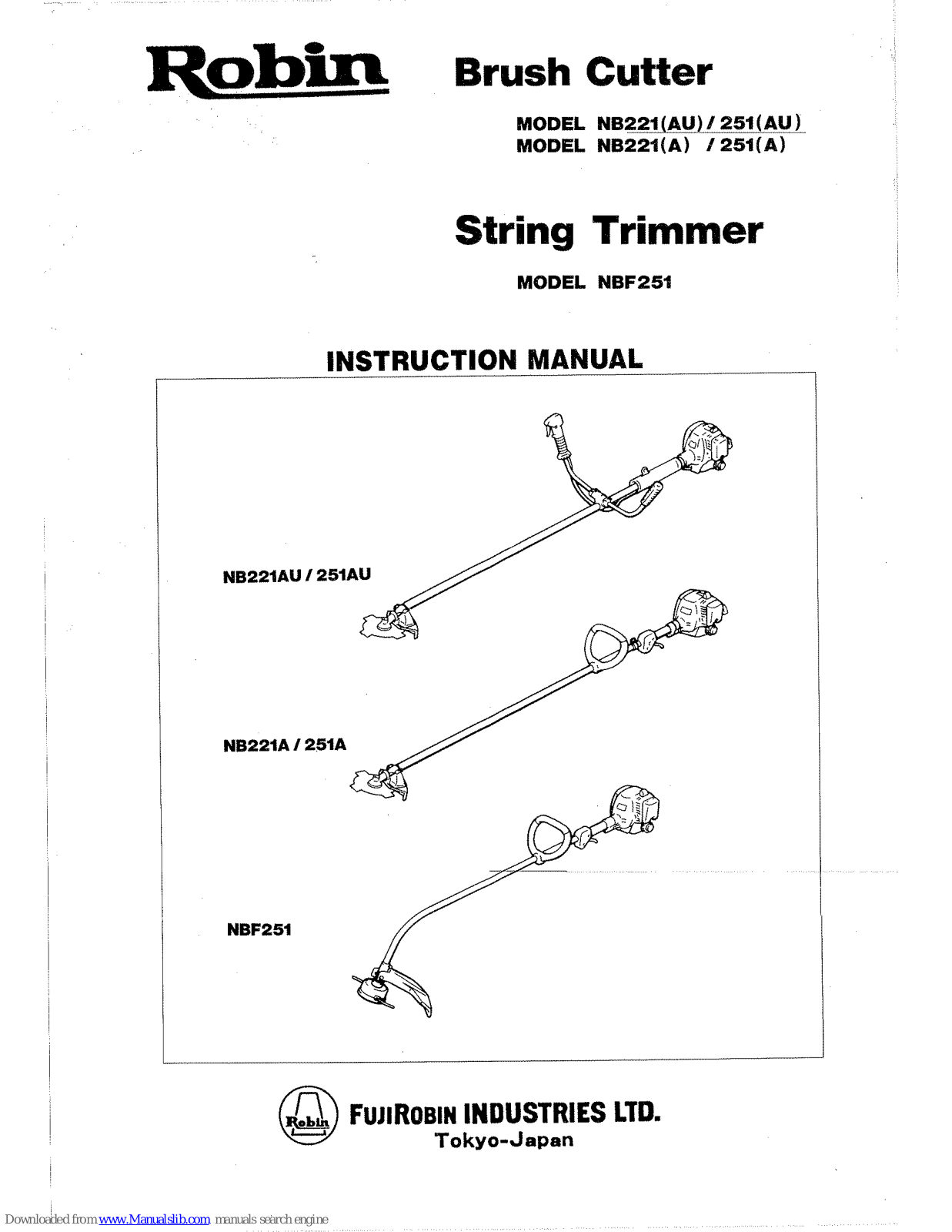 Robin NB221(AU), NB221(A), NB251(AU), NB251(A) Instruction Manual