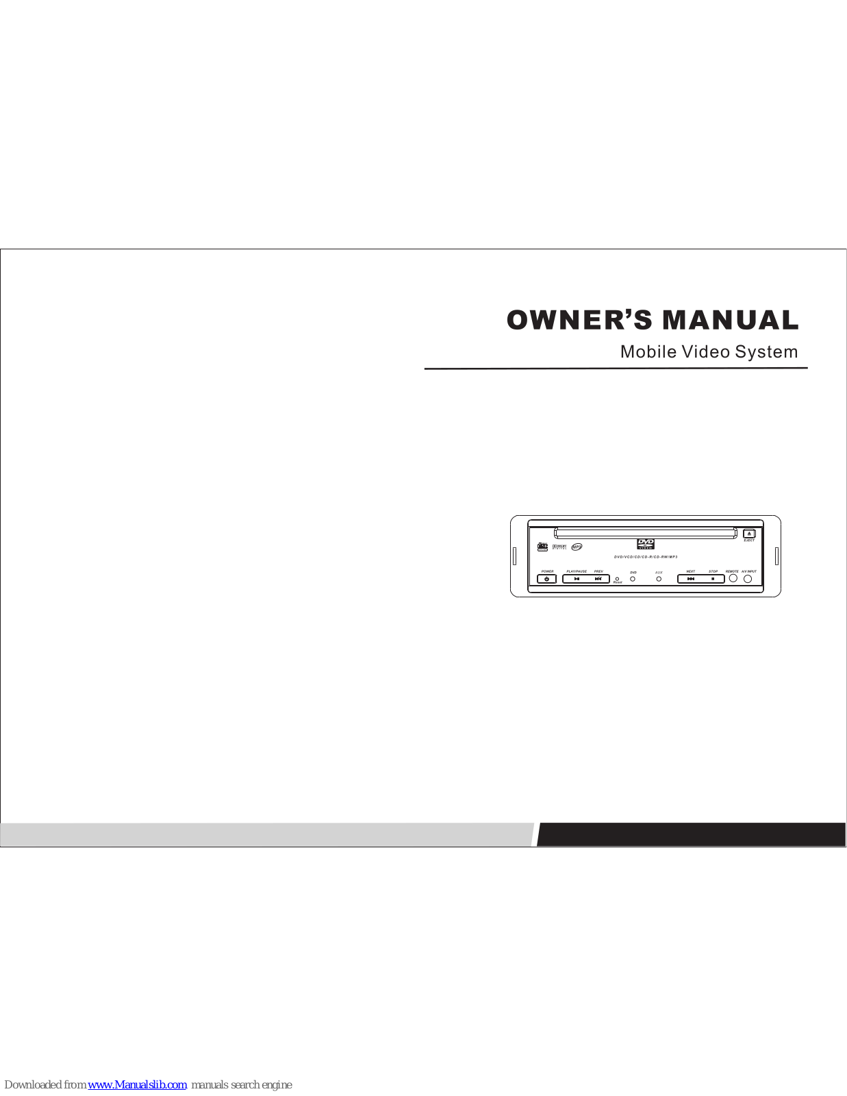 Audiomedia AMV278D Owner's Manual