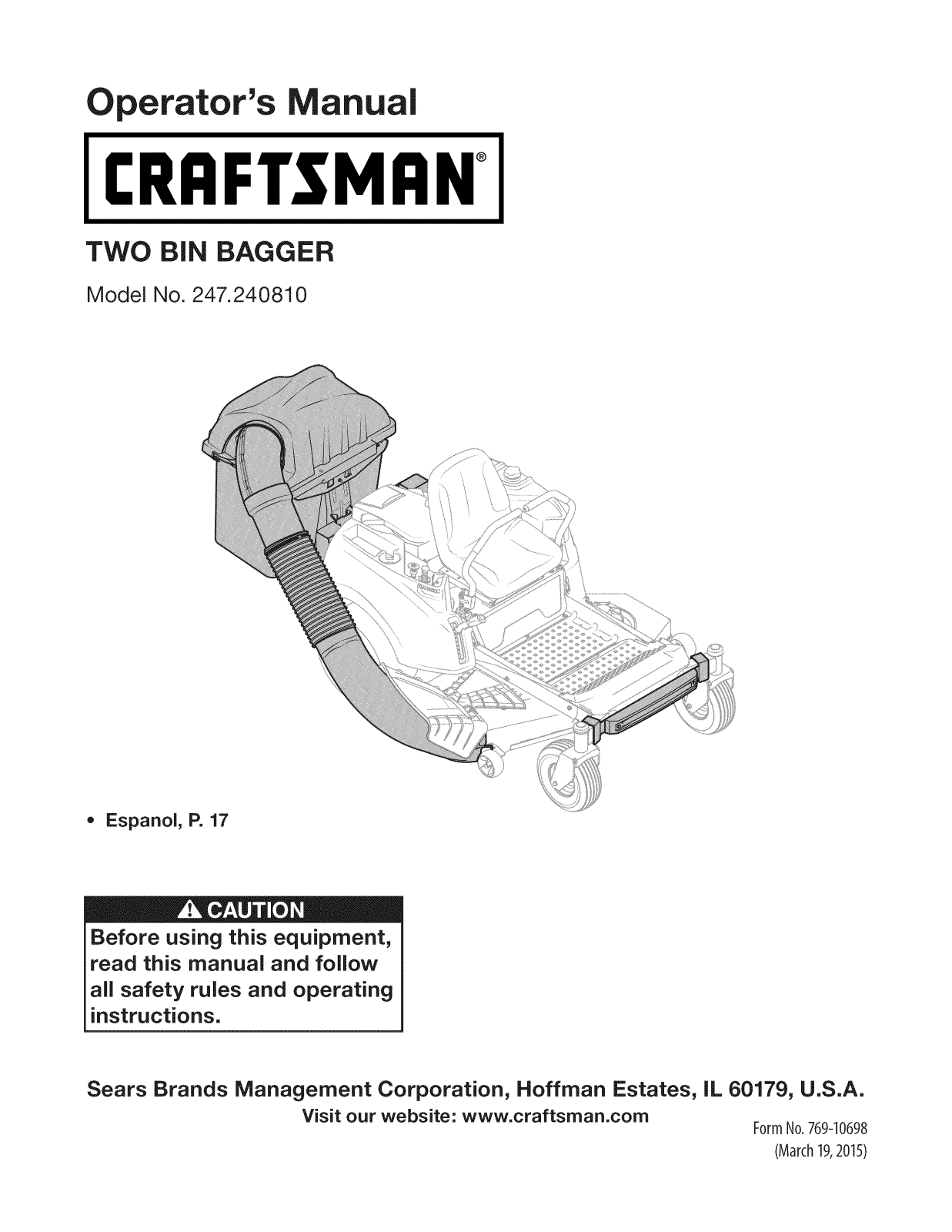 MTD 19A70043799 Owner’s Manual