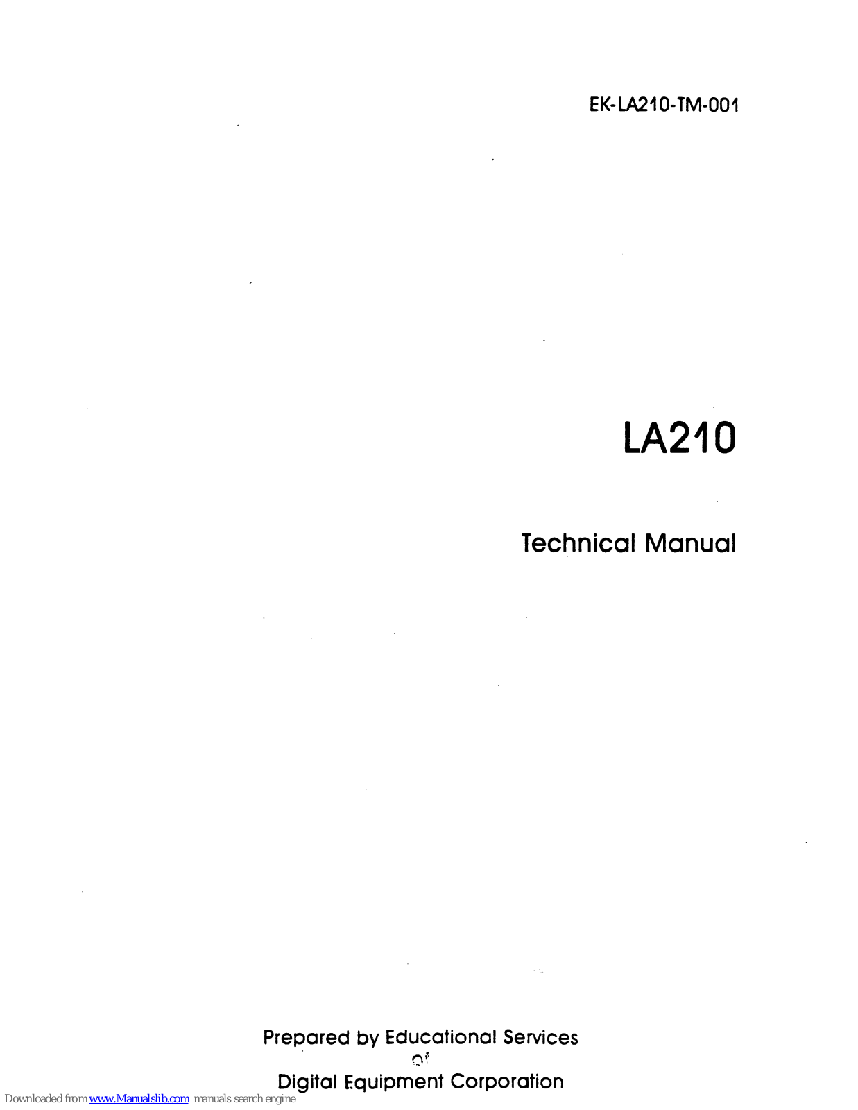 DEC LA210 Technical Manual