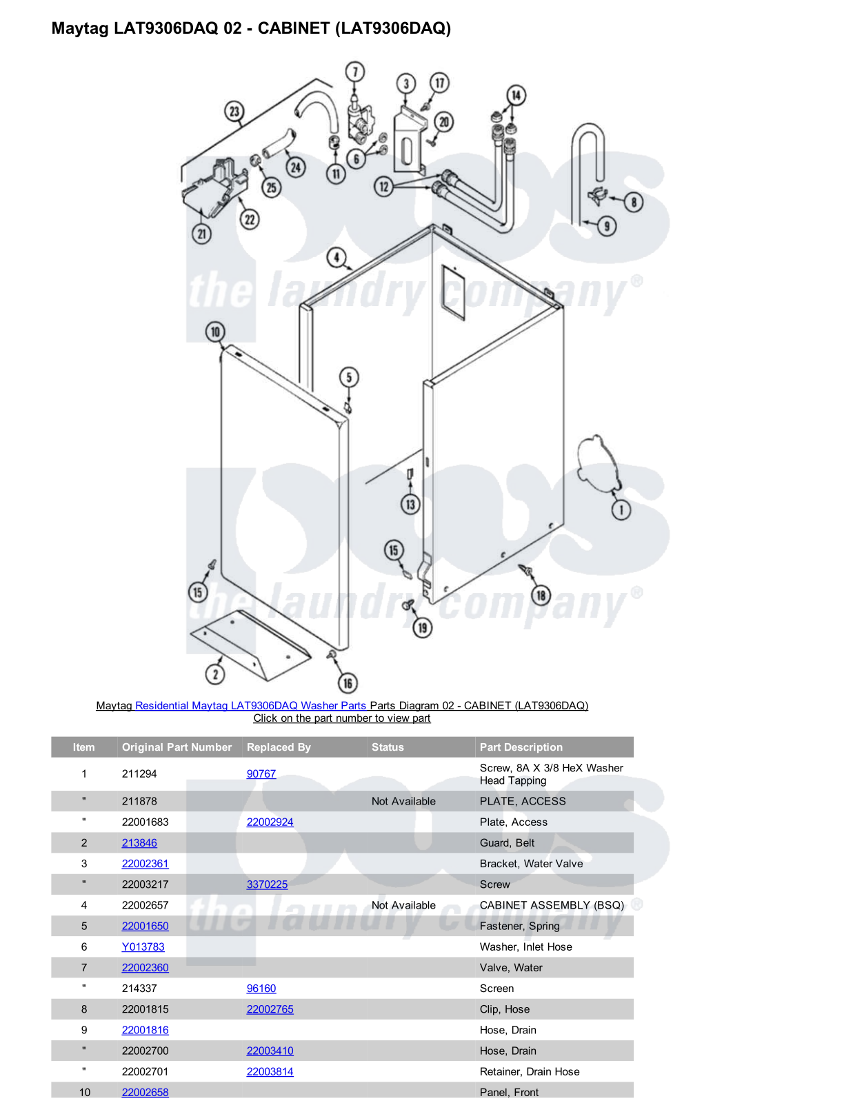 Maytag LAT9306DAQ Parts Diagram