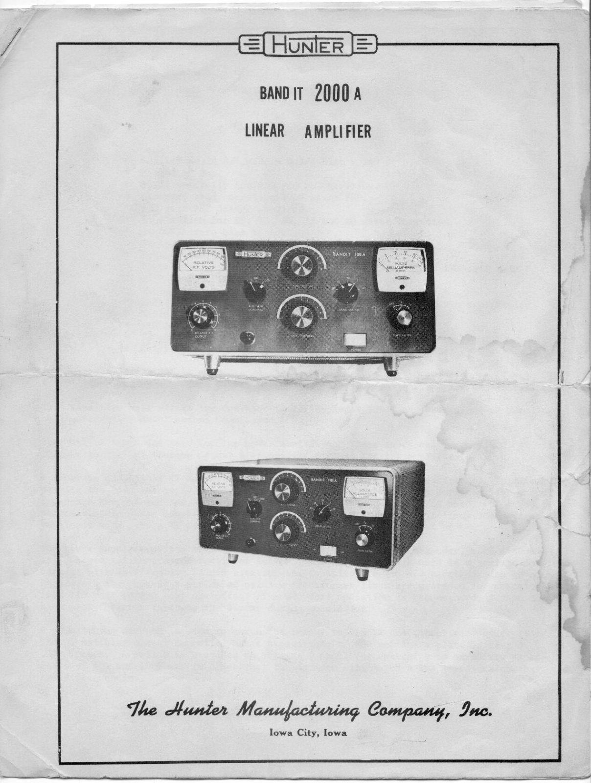 Hunter Manufacturing Company 2000A Datasheet