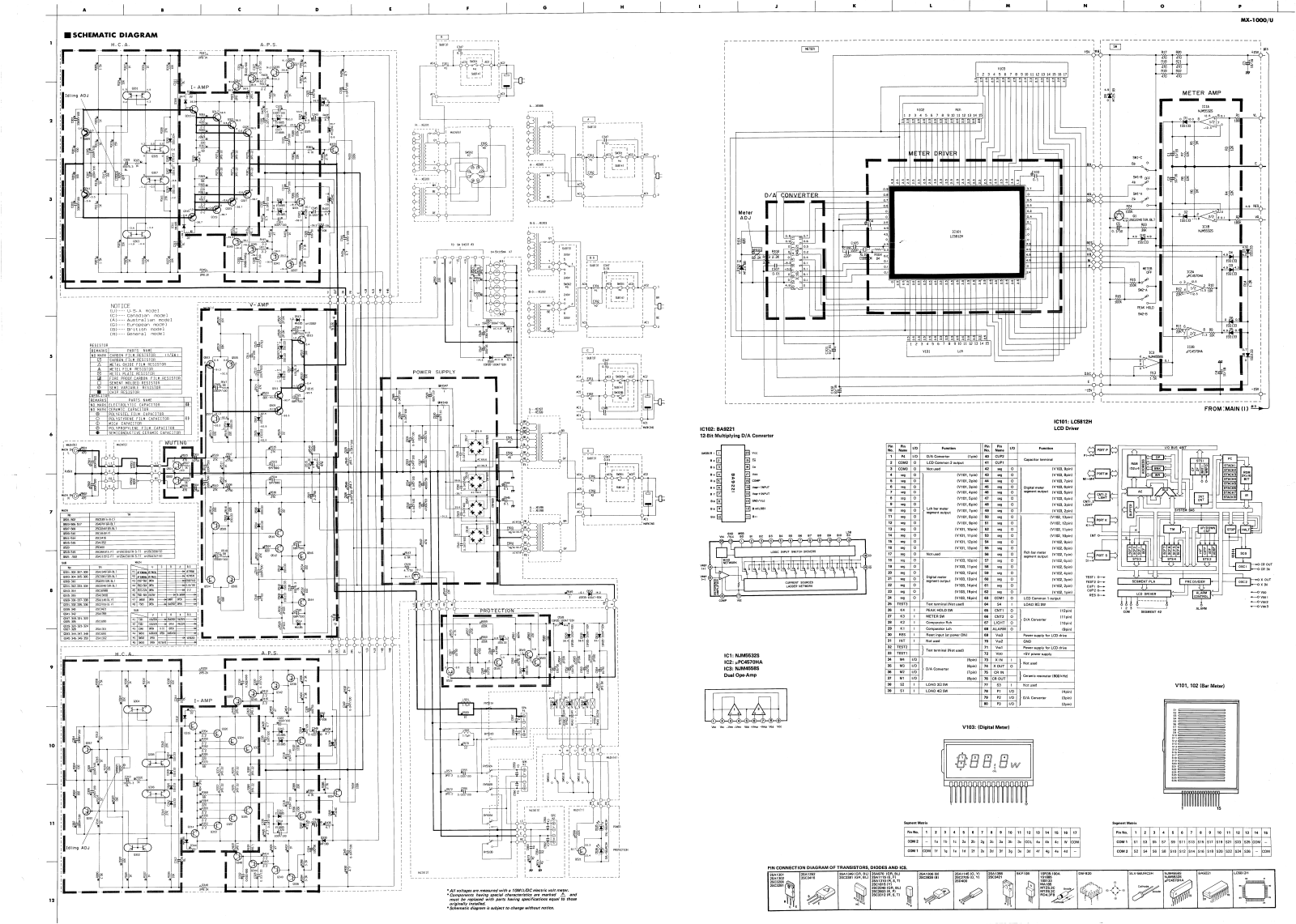 Yamaha MX-1000-U, MX-1000 Schematic