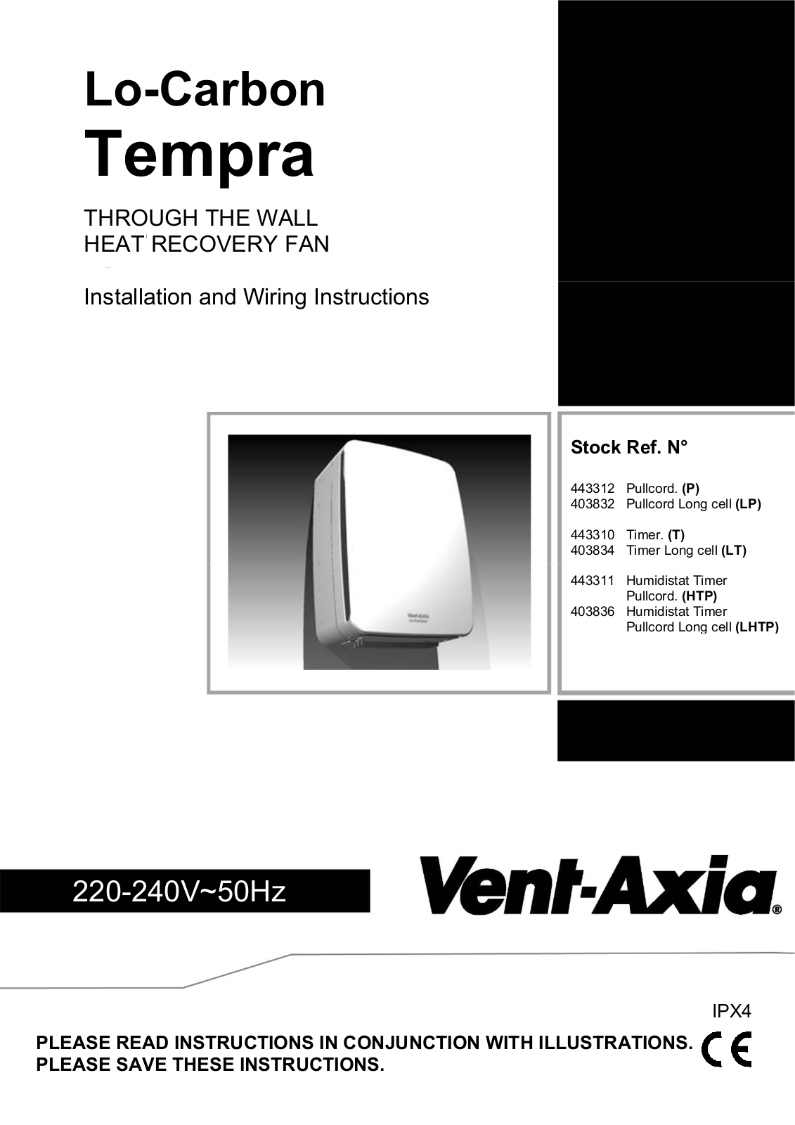Vent-Axia 443312, 403832, 443310, 403834, 443311 Installation Instructions - ManualMachine.com