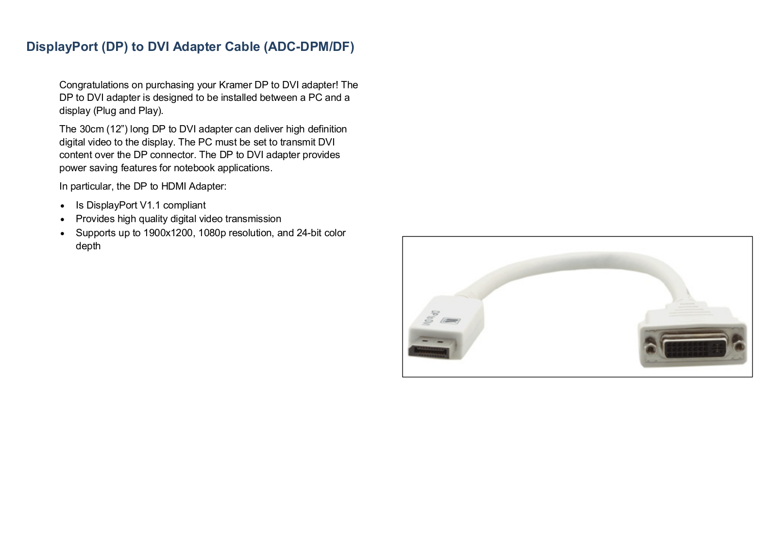 Kramer ADC-DPM/DF User Manual - ManualMachine.com