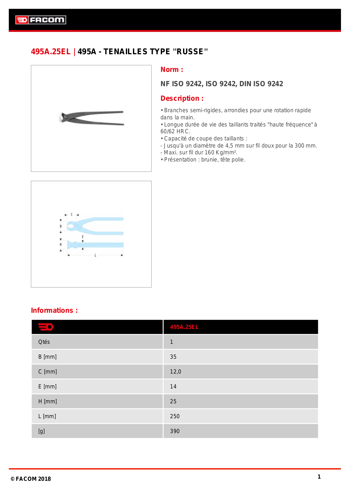 Facom 495A.25ELPB Specification - ManualMachine.com