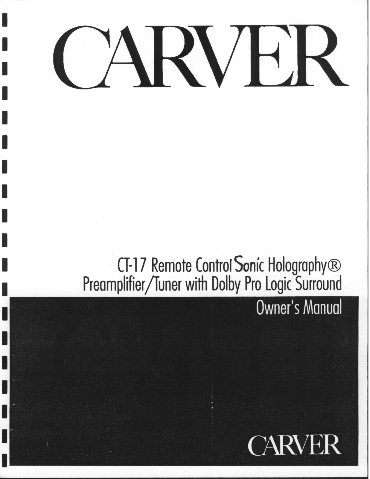 Carver CT-17 Owners manual