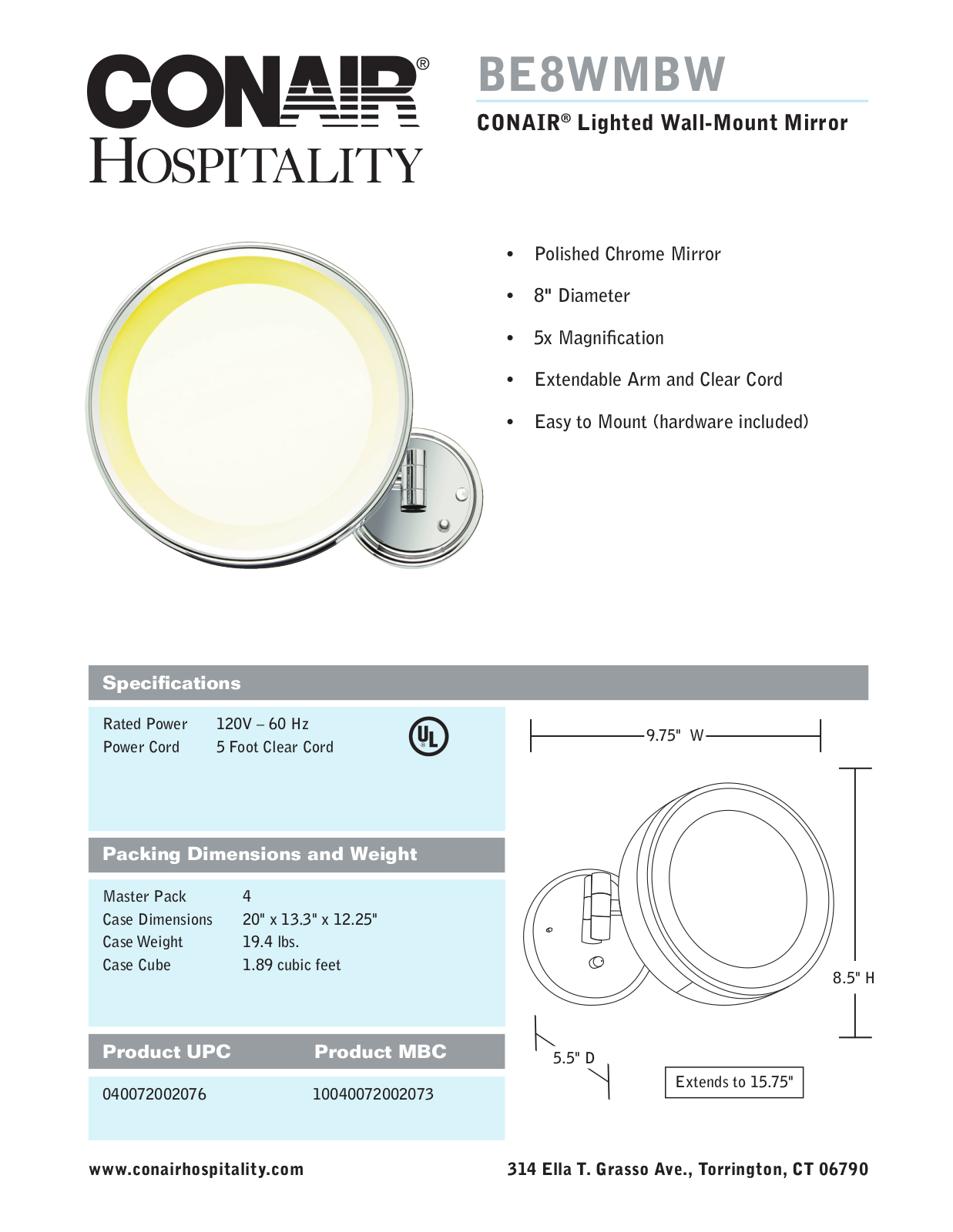 Waring BE8WMBW User Manual