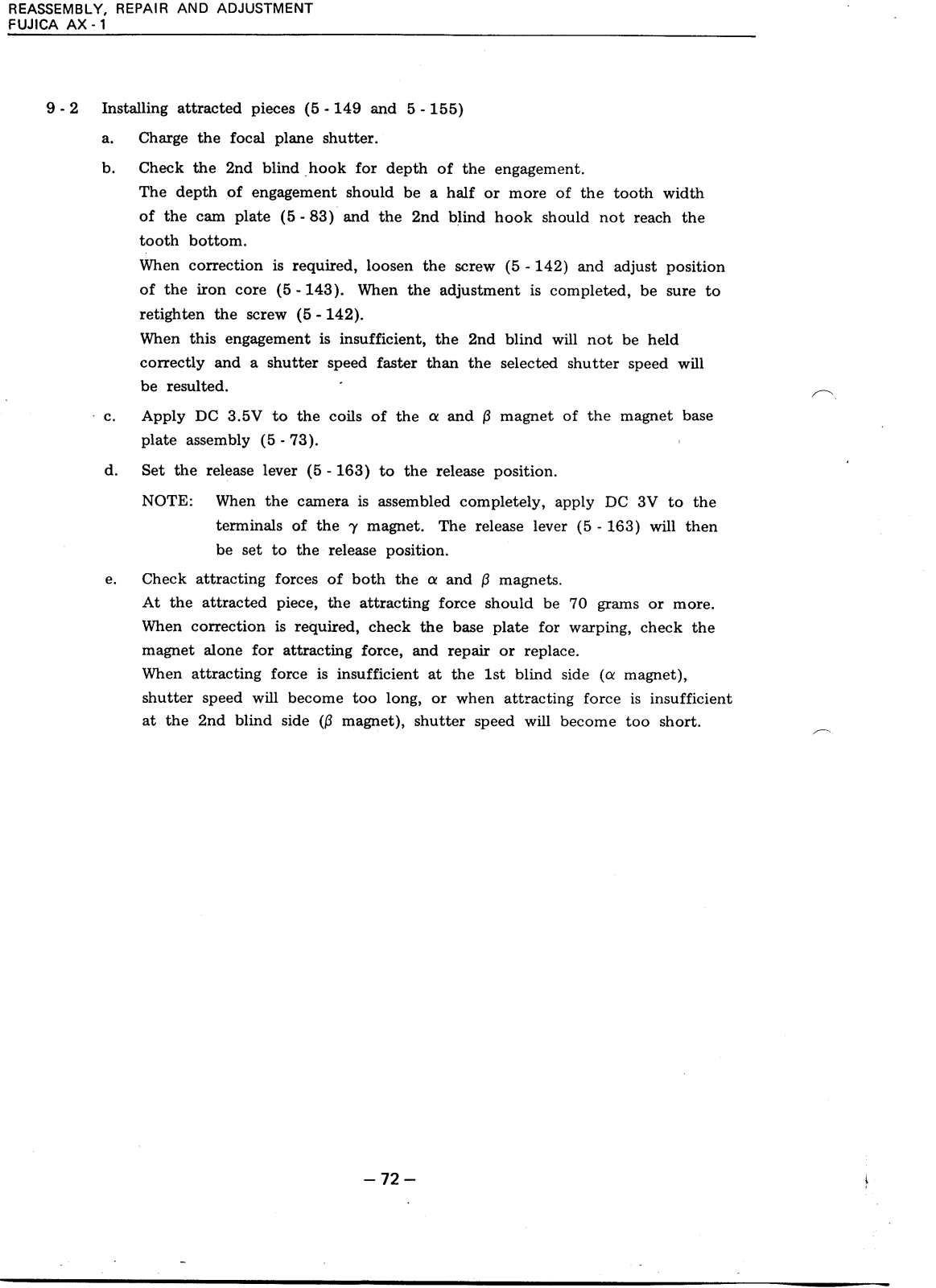 Fujifilm Fujica AX1 Repair manual