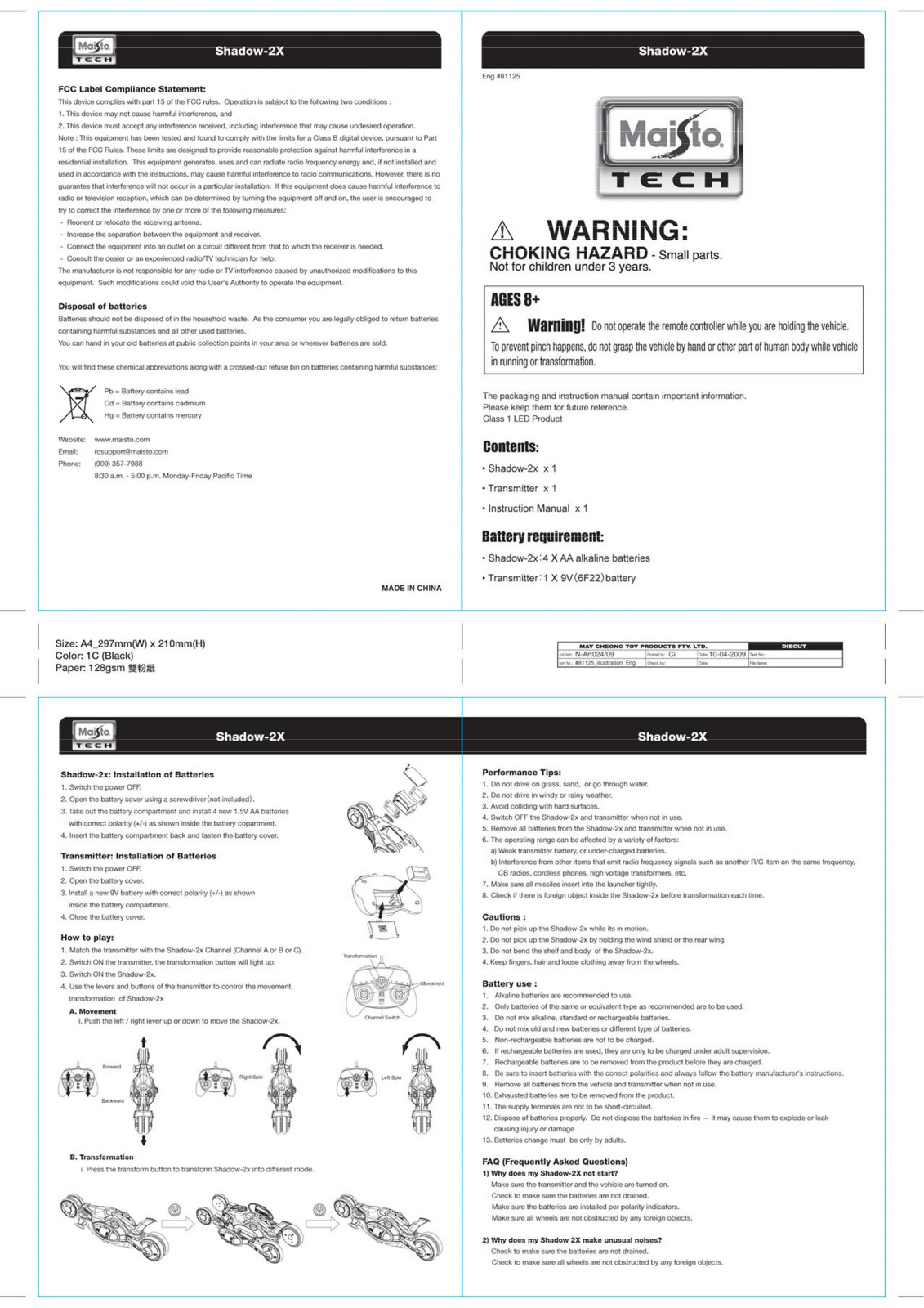 May Cheong Toy Fty 09003RC27 User Manual