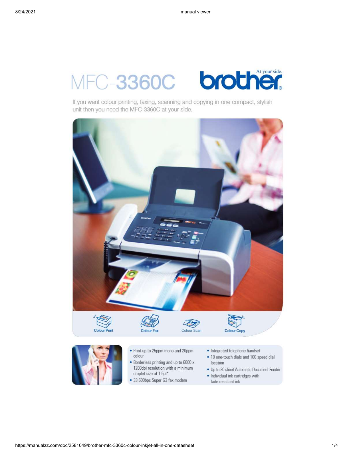 Brother mfc-3360c Datasheet