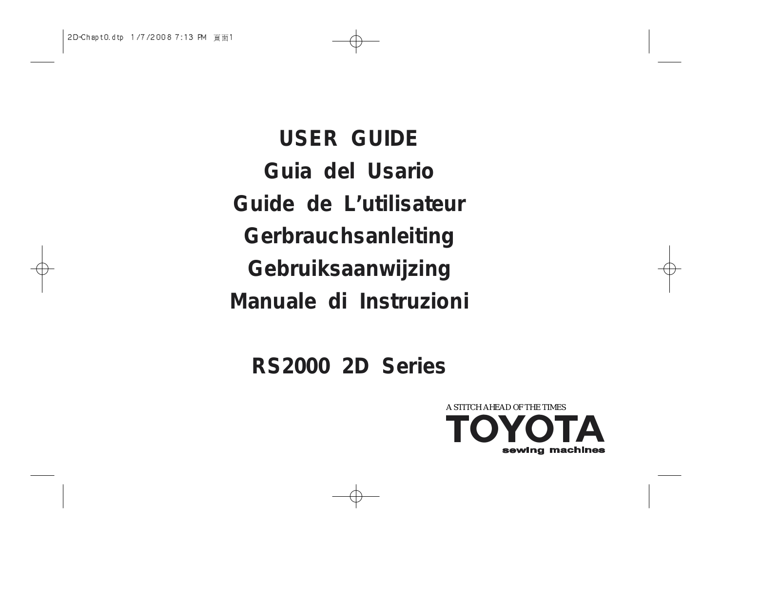 Toyota RS2000 2D Series User Manual